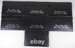 1992-1998 US Mint Silver Proof Sets 90% Silver OGP COA 7 Annual Sets (35 Coins)