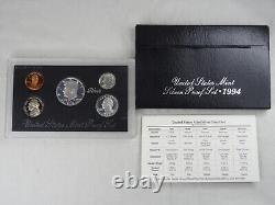 1992-1998 US Mint Silver Proof Sets 90% Silver OGP COA 7 Annual Sets (35 Coins)