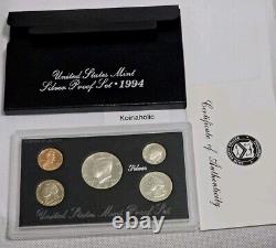 1992-1998 US Mint Silver Proof Sets 90% Silver OGP COA 7 Annual Sets 35 Coins