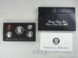 1992-1998 US Mint Silver Proof Sets 90% Silver OGP COA 7 Annual Sets (35 Coins)