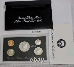 1992-1998 US Mint Silver Proof Sets 90% Silver OGP COA 7 Annual Sets 35 Coins