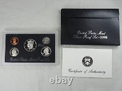 1992-1998 US Mint Silver Proof Sets 90% Silver OGP COA 7 Annual Sets (35 Coins)