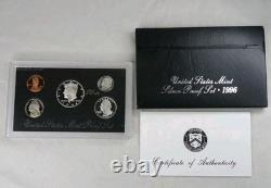 1992-1998 US Mint Silver Proof Sets 90% Silver OGP COA 7 PROOF Sets