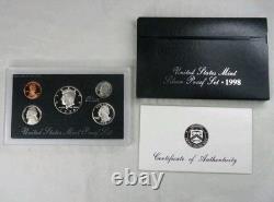 1992-1998 US Mint Silver Proof Sets 90% Silver OGP COA 7 PROOF Sets