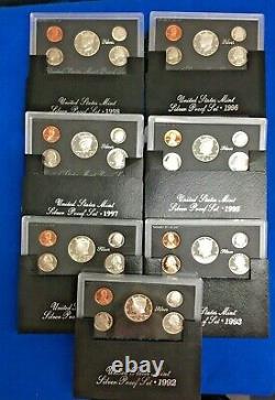 1992 1998 U. S. Mint Silver Black Box Proof Set Run Mint