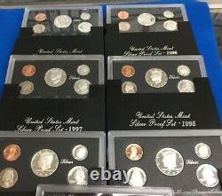 1992 1998 U. S. Mint Silver Black Box Proof Set Run Mint