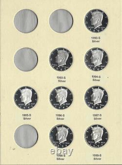 1992-1999 S Proof Silver Kennedy Cameo Half Dollar Collection 8 Piece Set