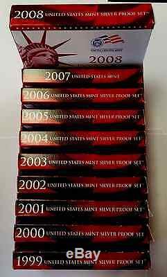 1992-2015 U S Mint Silver Proof Sets, 24 Complete Sets, SILVER SETS