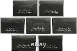 1992-2015 U S Mint Silver Proof Sets, 24 sets, with very nice storage box