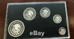 1992 5 pc Silver Mexican Libertad Proof coin set, Treasure Coins of Mexico