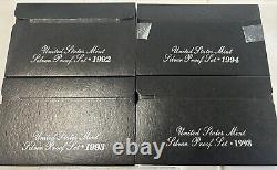 1992-93-94-98 Silver Proof Set U. S. Mint Original Government Packaging OGP COA