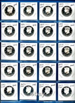 1992 S 2024 S SILVER Proof Kennedy Half Dollar Set 33 Coins
