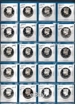 1992 through 2011 SILVER Proof Kennedy Set of 20