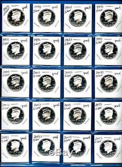 1992 through 2015 90% SILVER Proof Kennedy Set of 24-ALL GEM PROOF