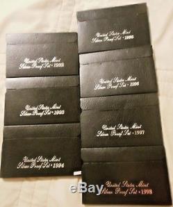 1992 through 2016 United States Silver Proof Sets Complete Run of 25 Sets