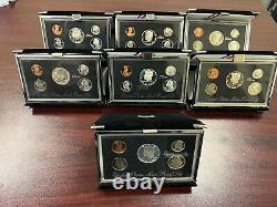 1992 thru 1998 Government Issued Premier Silver Proof Set Complete Run of 7