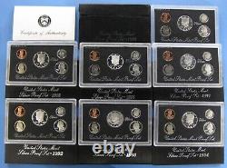 1992 thru 1998 Government Issued Silver Proof Set Complete Run of 7