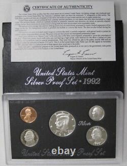 1992 thru 1998 Government Issued Silver Proof Set Complete Run of 7