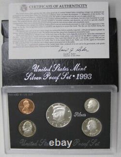 1992 thru 1998 Government Issued Silver Proof Set Complete Run of 7
