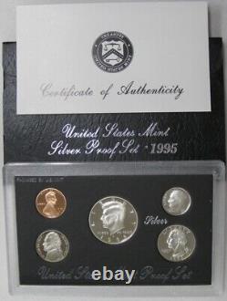 1992 thru 1998 Government Issued Silver Proof Set Complete Run of 7