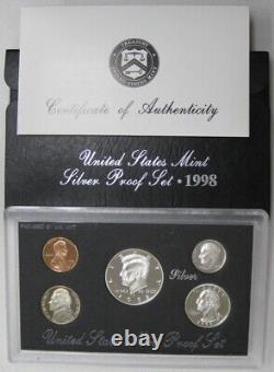 1992 thru 1998 Government Issued Silver Proof Set Complete Run of 7