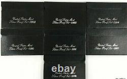 1992 to 1998 SILVER Proof Sets 7 Sets 35 Coins Complete FREE SHIPPING