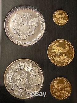 1993 Philadelphia Set Proof Gold & Silver American Eagles with Philadelphia Medal