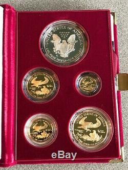 1995W American Eagle 10th Anniversary 5 Coin Gold & Silver Proof Coin Set