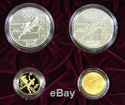 1995 1996 US Atlanta Olympic Games 32 Gold & Silver Coin Proof UNC Complete Set