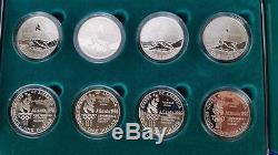 1995-96 8 Coin Proof Silver $1 Olympic Set COA & Boxes