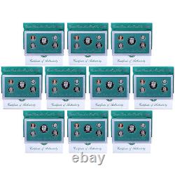 1995 S Proof Set 10 Pack Nice Original Boxes & COAs US Mint 50 Coin Lot