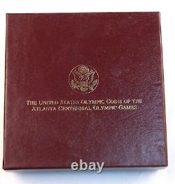 1995 United States Olympic 4 Coin Silver & Gold Proof With Box & COA Set