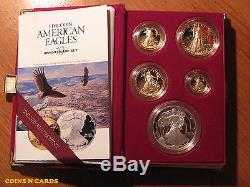 1995-W 10th Anniversary 5 Coin American Proof Eagle West Point Issue Set RARE
