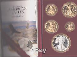 1995-W 10th (tenth) Anniversary Proof American Eagle Gold & Silver Eagle Set