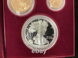 1995-W 5-Coin Proof American Eagle Set (10th Anniv. Box & COA) RARE