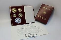 1995-W American Eagle 10th Anniversary 5 Coin Gold & Silver Proof Set COA