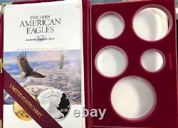 1995-W American Eagle 10th Anniversary Gold Silver Bullion Proof Set BOX & COA