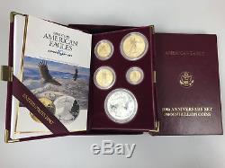 1995-W American Eagle 10th Anniversary Gold & Silver Proof Set with Box & COA
