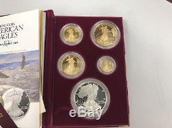 1995-W American Eagle 10th Anniversary Gold & Silver Proof Set with Box & COA