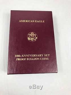 1995-W American Eagle 10th Anniversary Gold & Silver Proof Set with Box & COA
