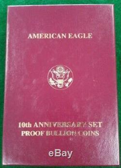 1995-W American Eagle 10th Anniversary Gold &Silver Proof Set with Box & COA