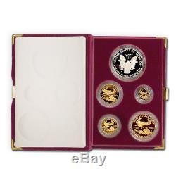 1995-W Gold & Silver Eagles 5-Coin Proof Set with Box & CoA 1oz $1 RARE Key Date