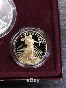 1995-W Proof Eagle 10th Anniversary Set Complete With 1995-W Silver Eagle