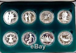 1996 Atlanta Olympics Proof Silver 8 Coin Set with Box & CoA Z