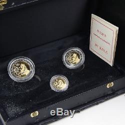1996 China Panda BiMetallic Bi Metal Silver Gold Proof 3 Coin Set OGP COA #A0101