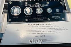 1996 Royal Hawaiian Silver First Proof Set With Certificate. 999 Silver Complete