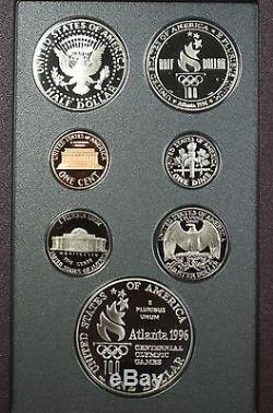 1996 S Prestige Olympic Set 6 Gem Proof Coins by the US Mint Silver $1
