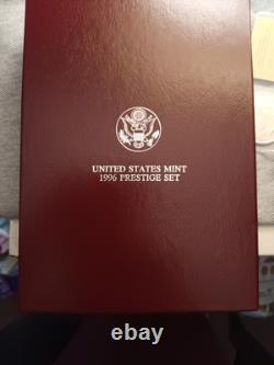 1996 S Prestige Proof Set 90% Silver Dollar 7 Coins WithCOA. OGP
