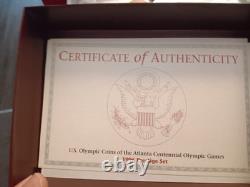 1996 S Prestige Proof Set 90% Silver Dollar 7 Coins WithCOA. OGP