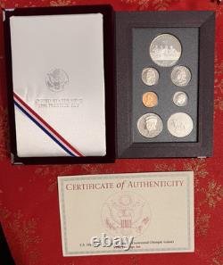 1996 S Prestige Proof Set Rowing 90% Silver Dollar 7 US Mint Coins